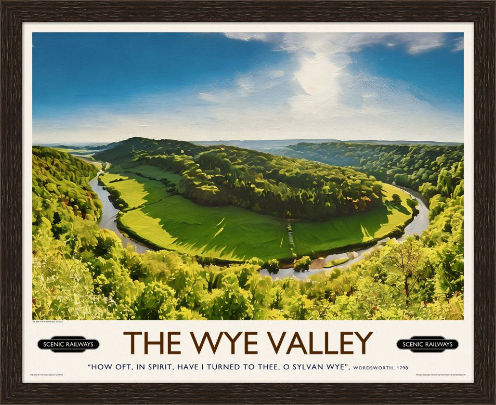 Vintage travel poster- The Wye Valley, Herefordshire - Scenic Railways
