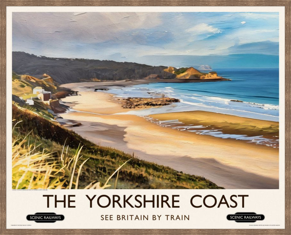 Vintage travel poster- The Yorkshire Coast - Scenic Railways