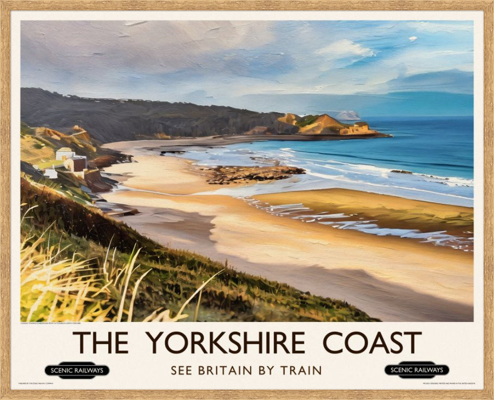 Vintage travel poster- The Yorkshire Coast - Scenic Railways