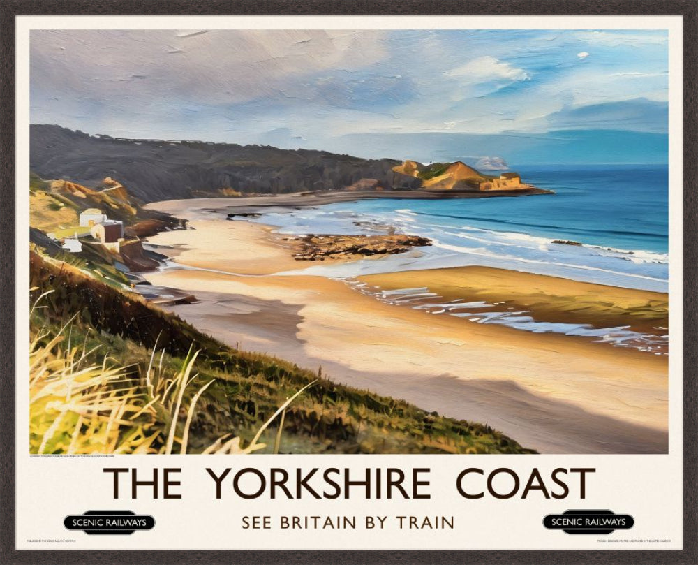 Vintage travel poster- The Yorkshire Coast - Scenic Railways