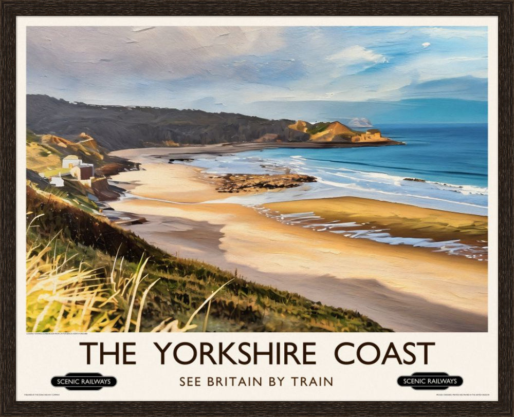 Vintage travel poster- The Yorkshire Coast - Scenic Railways
