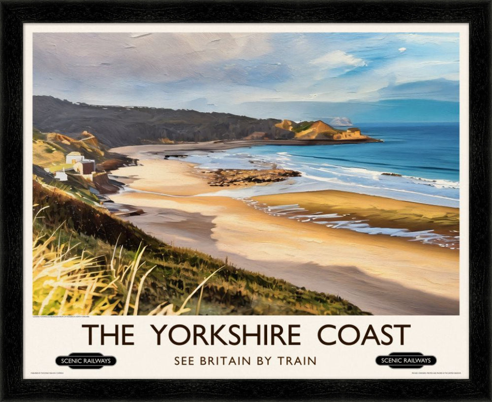 Vintage travel poster- The Yorkshire Coast - Scenic Railways