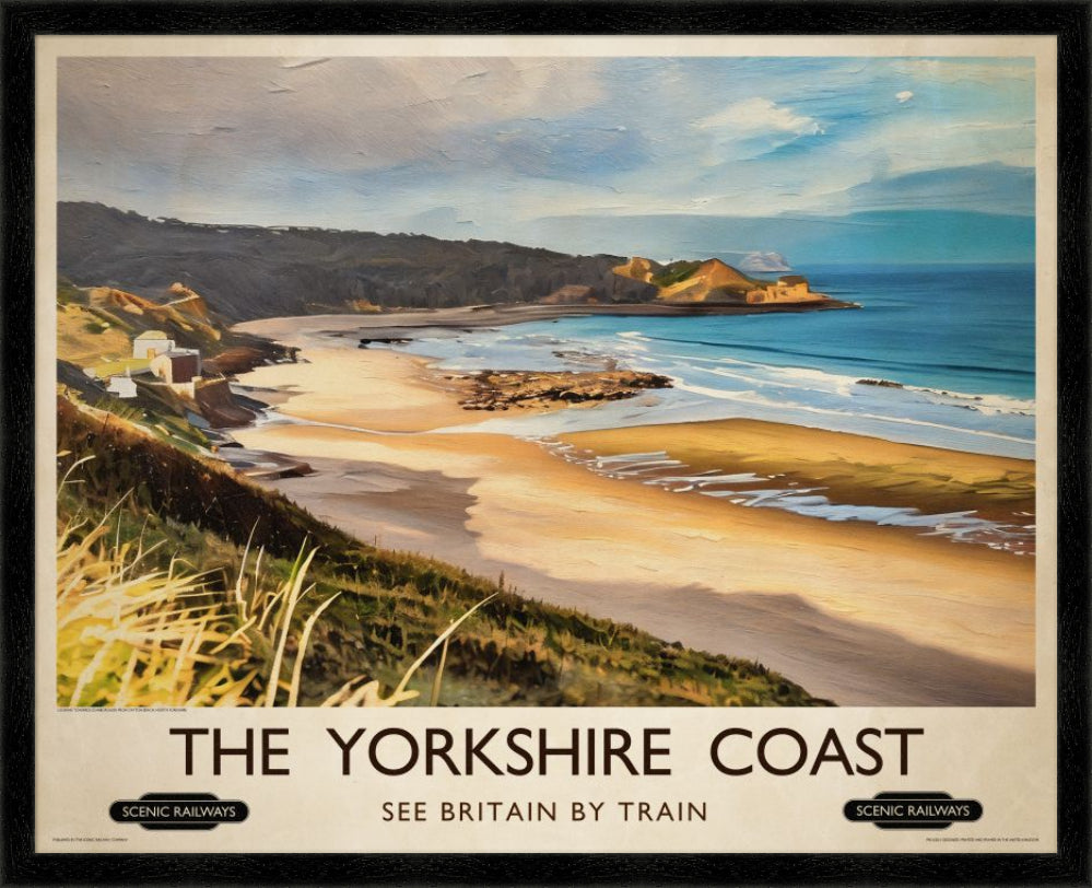 Vintage travel poster- The Yorkshire Coast - Scenic Railways