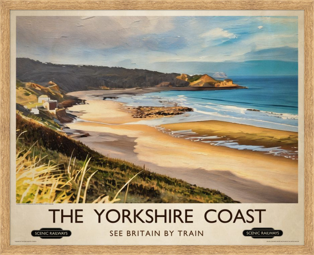 Vintage travel poster- The Yorkshire Coast - Scenic Railways