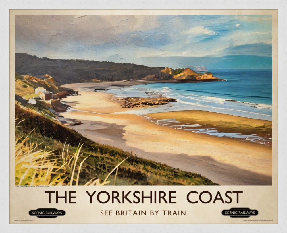 Vintage travel poster- The Yorkshire Coast - Scenic Railways