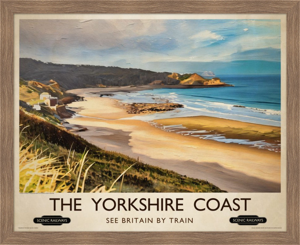 Vintage travel poster- The Yorkshire Coast - Scenic Railways