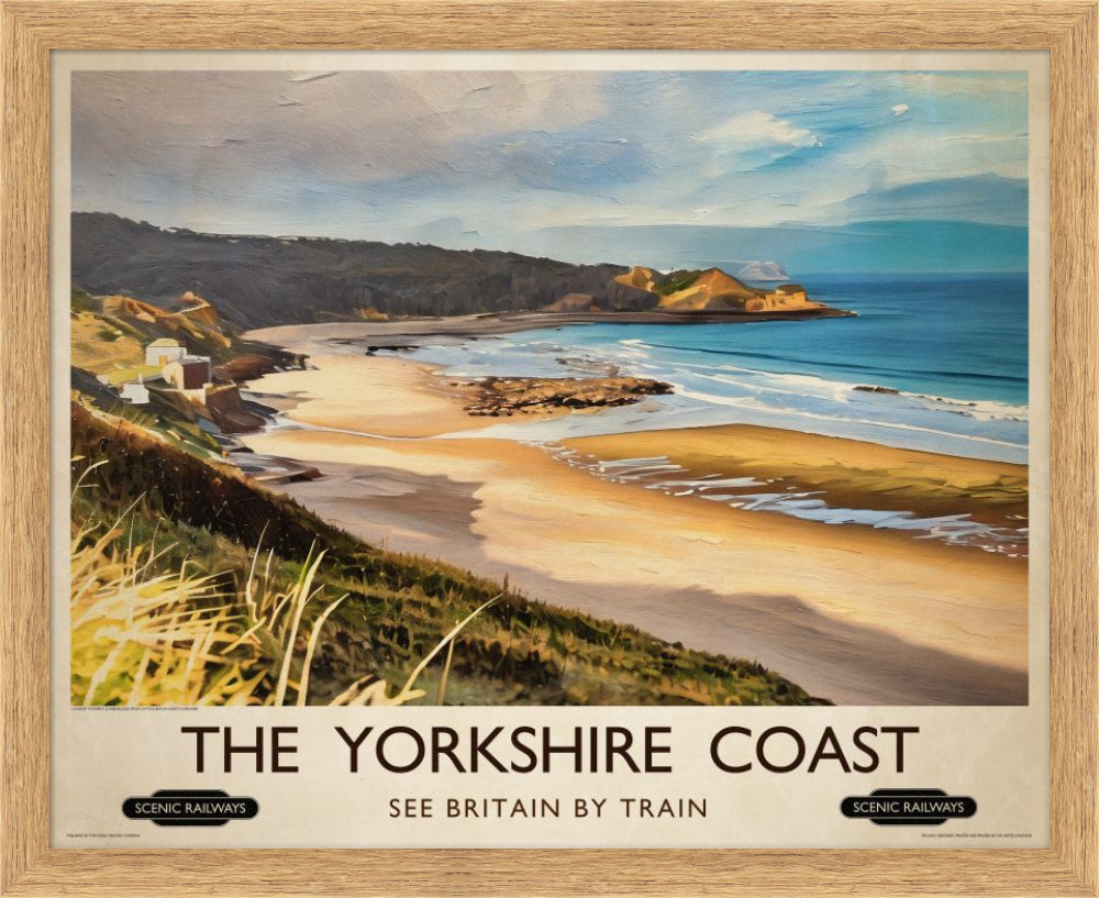 Vintage travel poster- The Yorkshire Coast - Scenic Railways