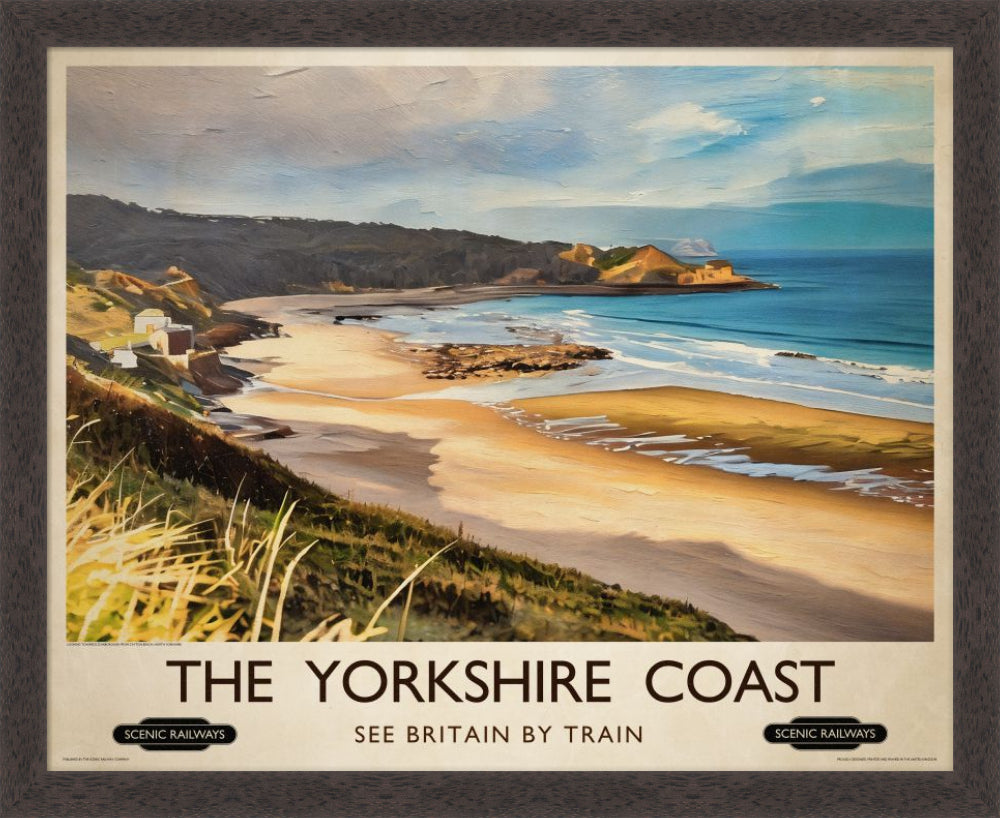 Vintage travel poster- The Yorkshire Coast - Scenic Railways
