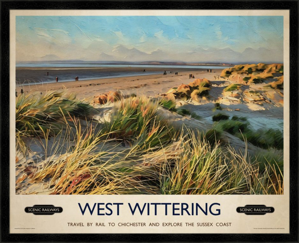 Vintage travel poster- West Wittering, West Sussex - Scenic Railways