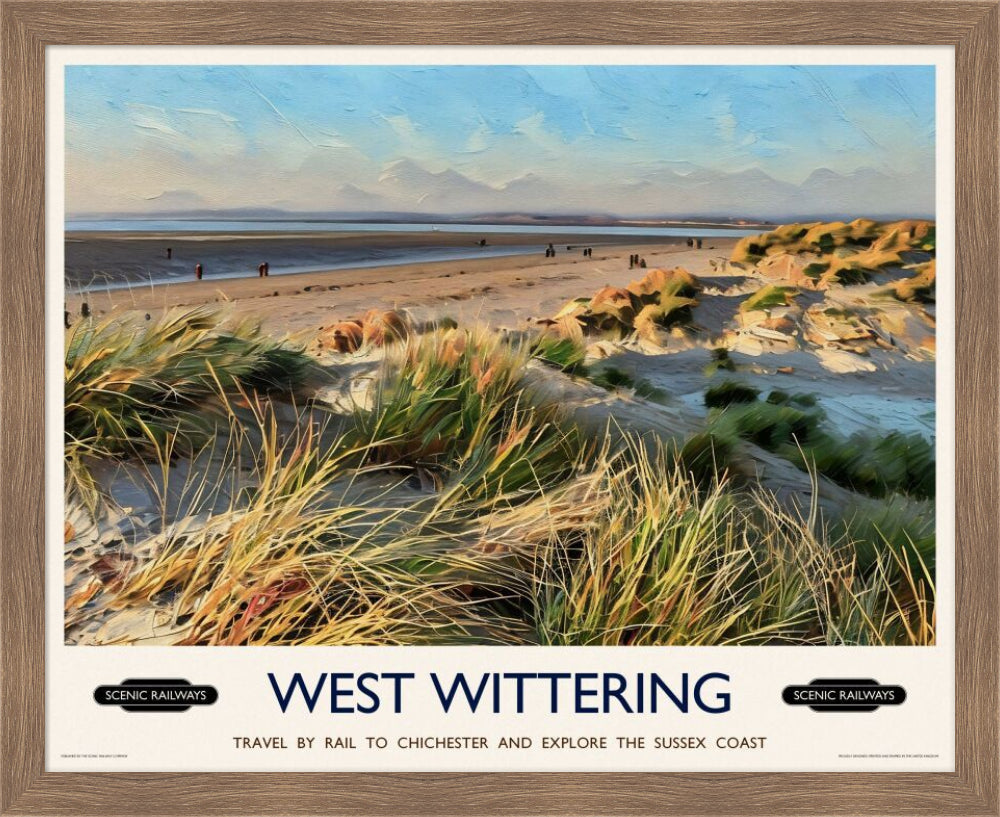 Vintage travel poster- West Wittering, West Sussex - Scenic Railways