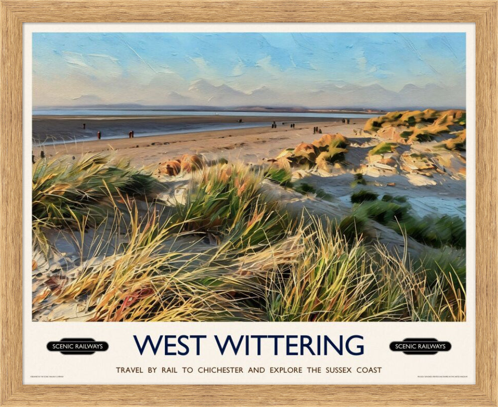 Vintage travel poster- West Wittering, West Sussex - Scenic Railways