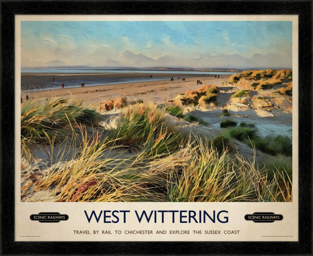 Vintage travel poster- West Wittering, West Sussex - Scenic Railways