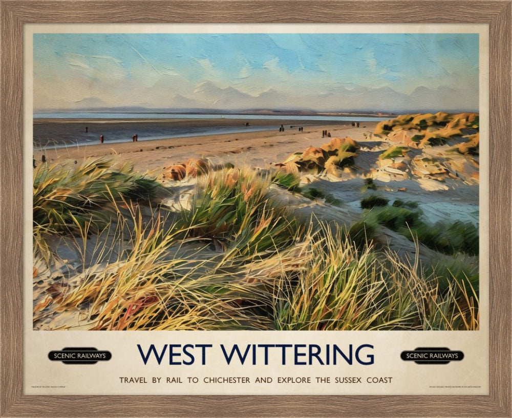 Vintage travel poster- West Wittering, West Sussex - Scenic Railways