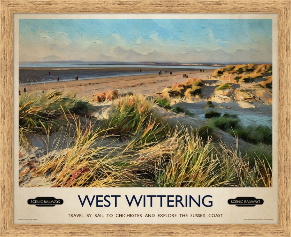Vintage travel poster- West Wittering, West Sussex - Scenic Railways