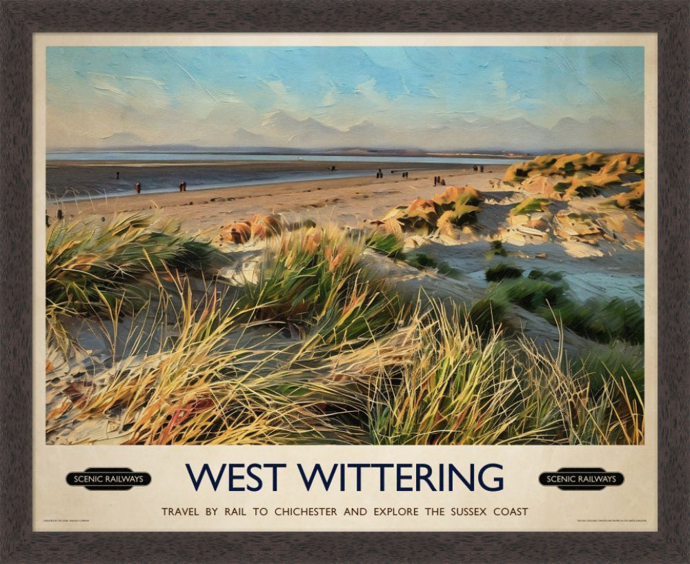Vintage travel poster- West Wittering, West Sussex - Scenic Railways