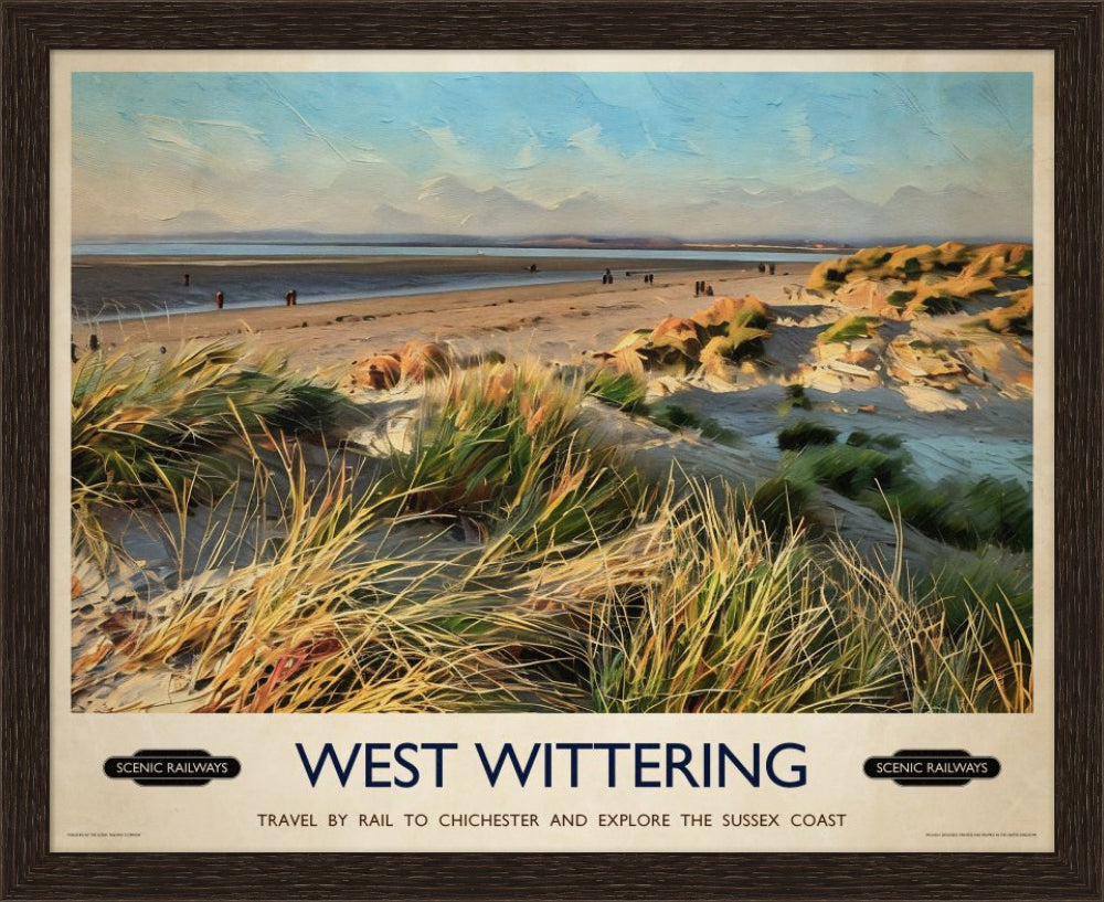 Vintage travel poster- West Wittering, West Sussex - Scenic Railways