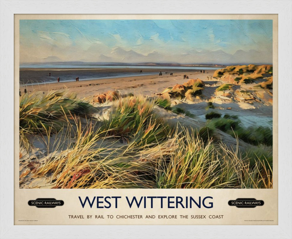 Vintage travel poster- West Wittering, West Sussex - Scenic Railways