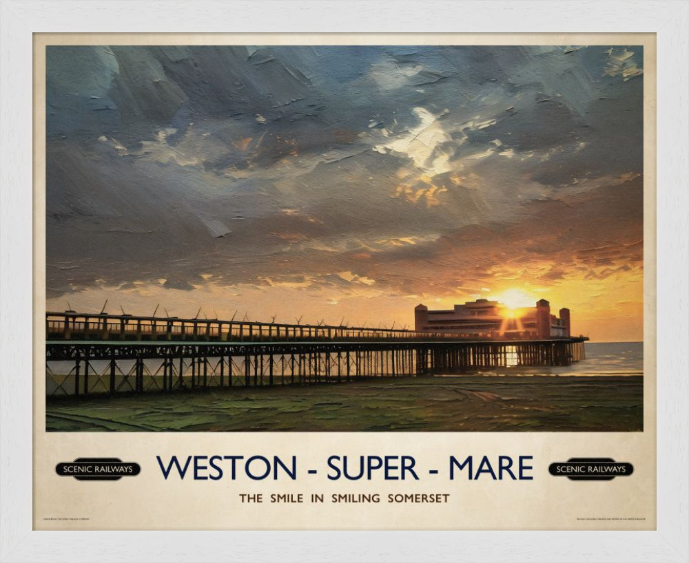 Vintage travel poster- Weston-super-Mare, Somerset - Scenic Railways