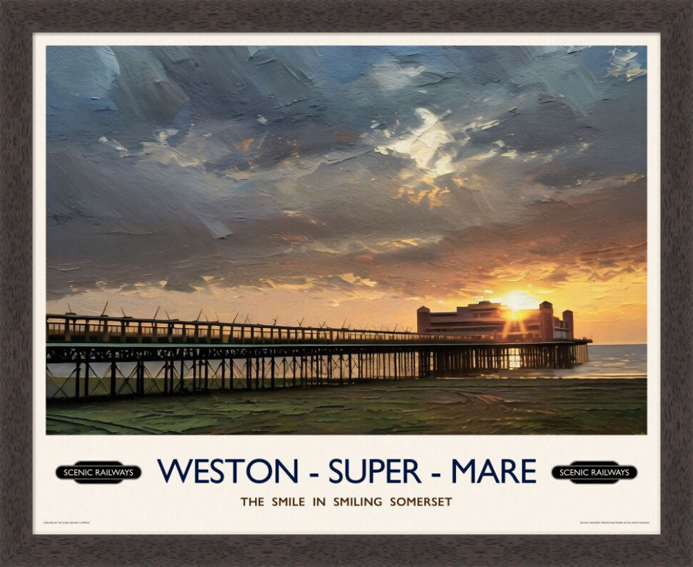 Vintage travel poster- Weston-super-Mare, Somerset - Scenic Railways