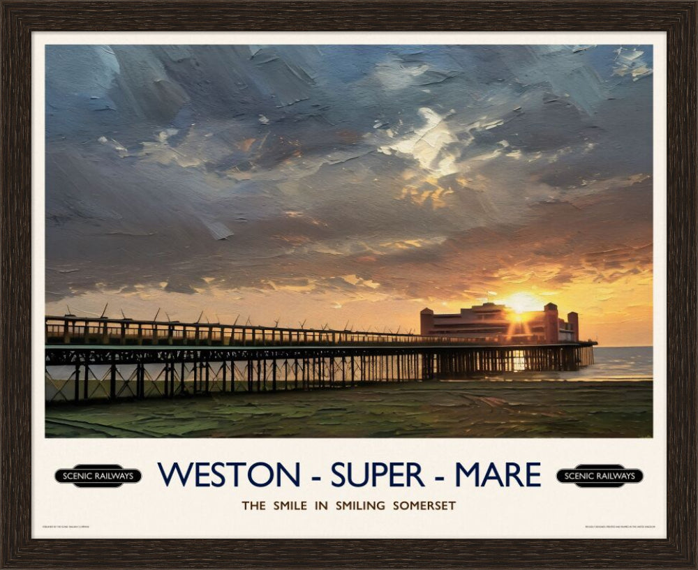 Vintage travel poster- Weston-super-Mare, Somerset - Scenic Railways