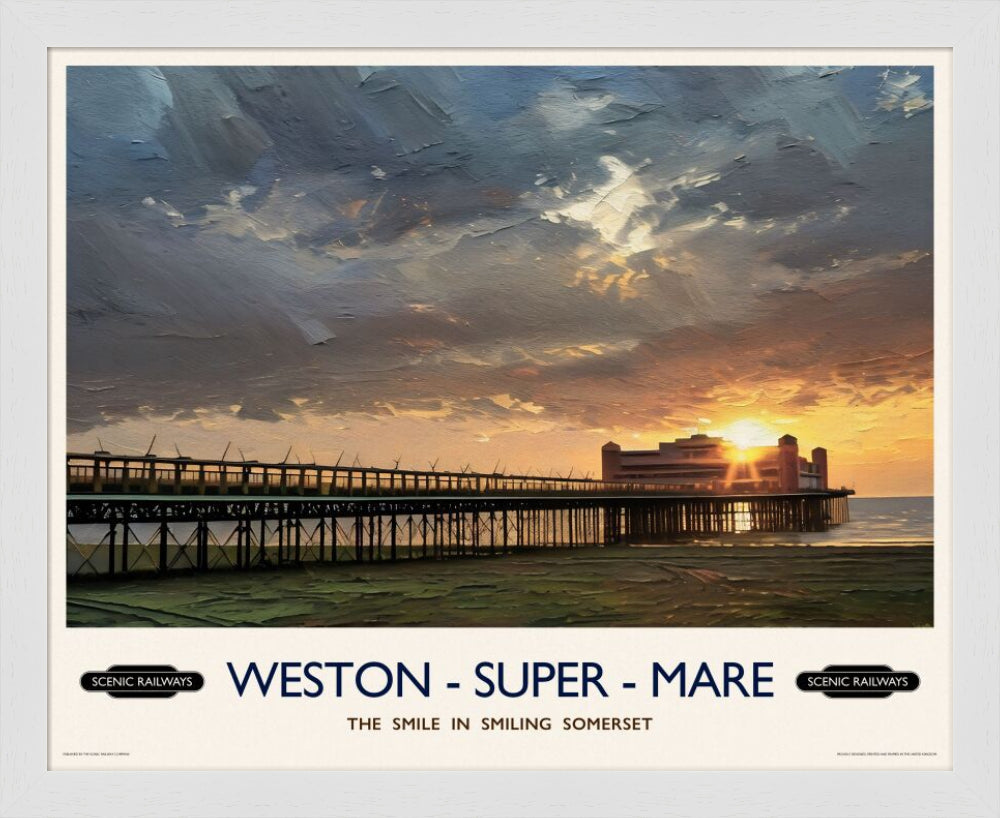 Vintage travel poster- Weston-super-Mare, Somerset - Scenic Railways