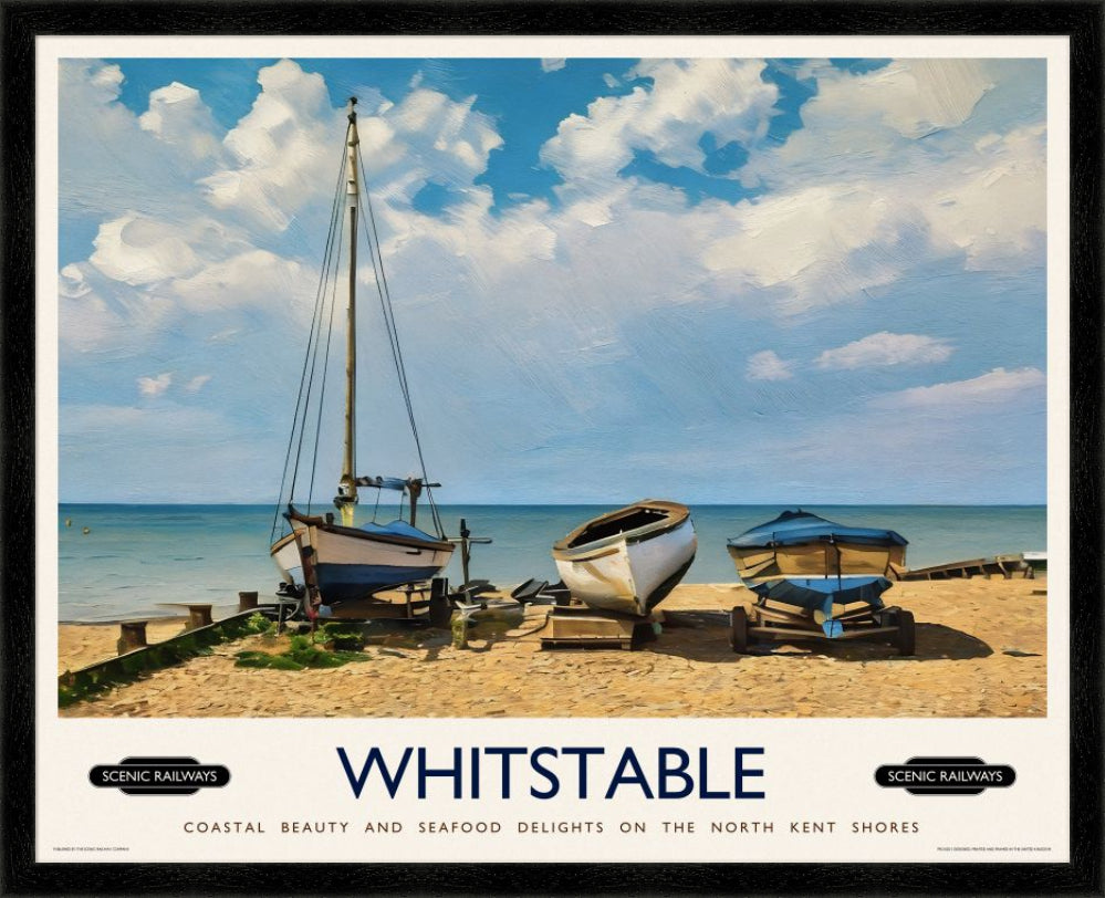 Vintage travel poster- Whitstable, Kent - Scenic Railways