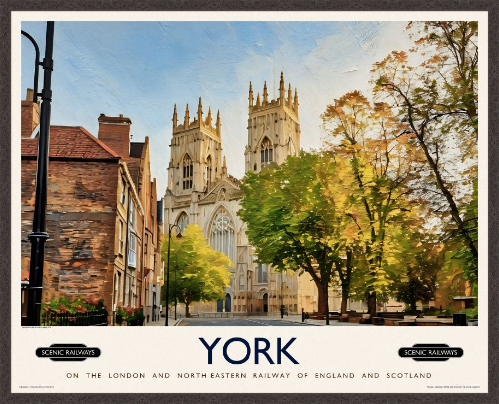 Vintage travel poster- York, The Minster - Scenic Railways