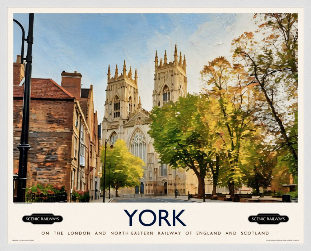 Vintage travel poster- York, The Minster - Scenic Railways