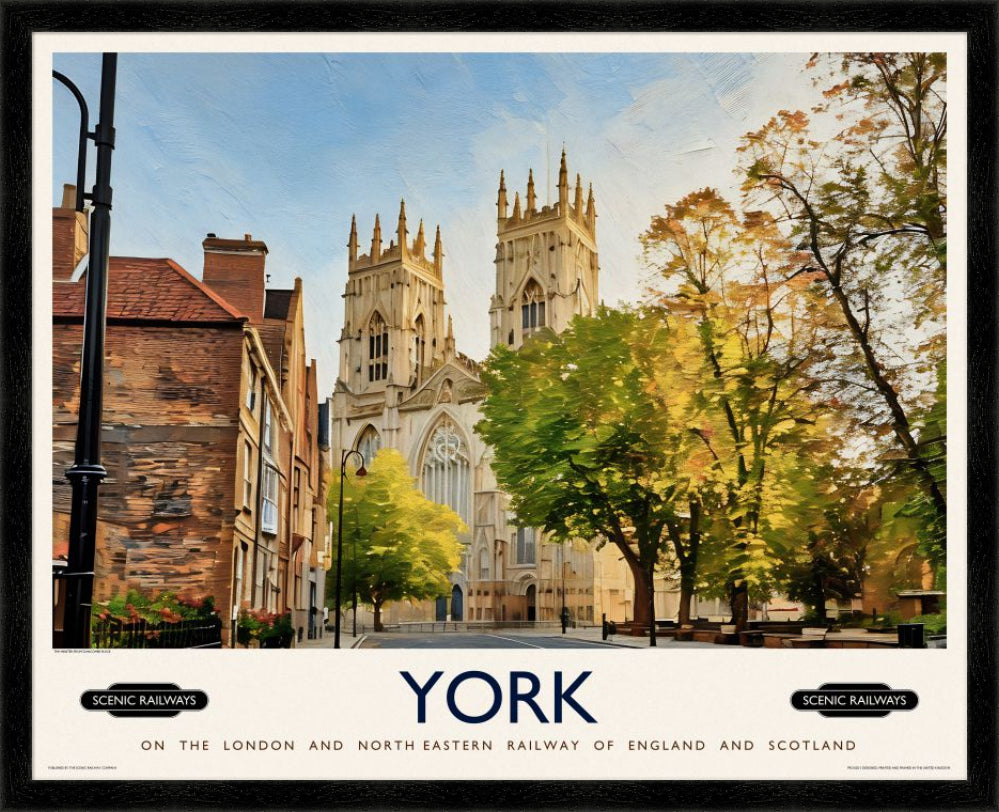 Vintage travel poster- York, The Minster - Scenic Railways