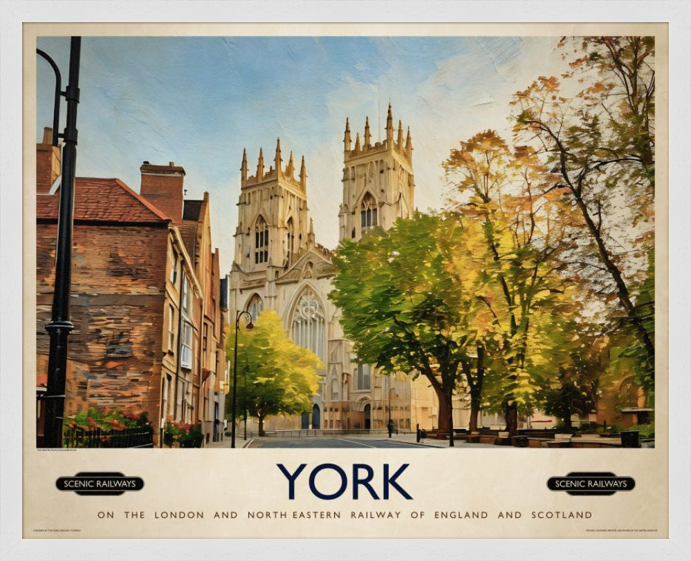 Vintage travel poster- York, The Minster - Scenic Railways