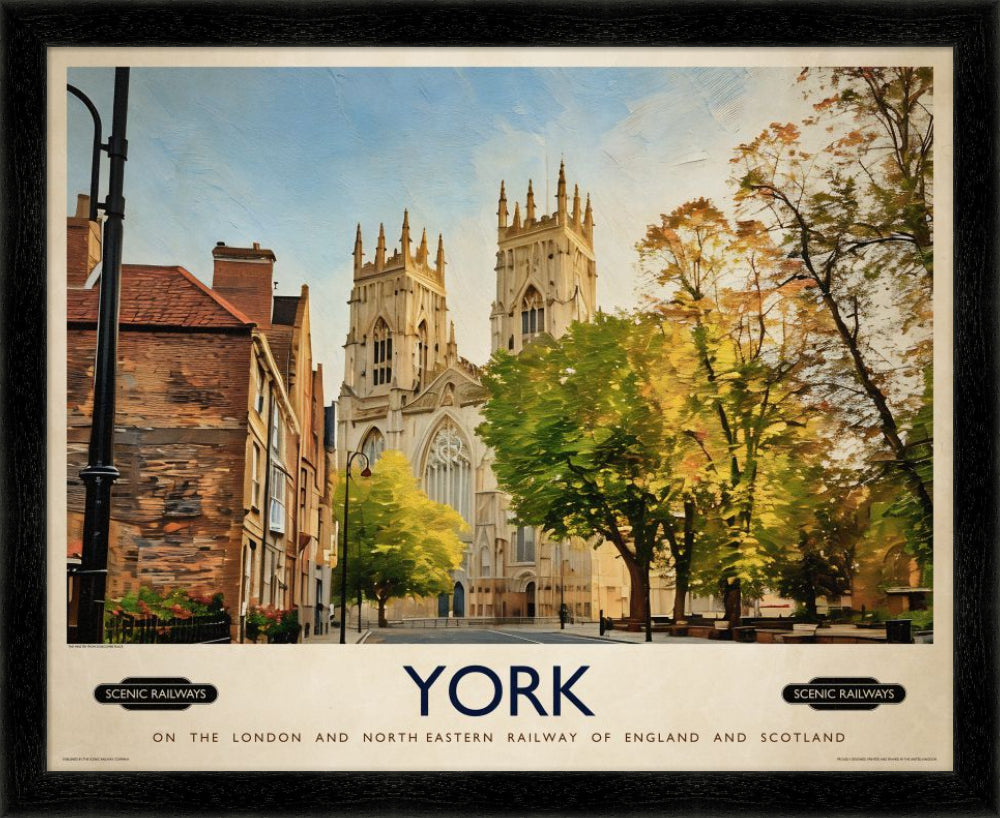 Vintage travel poster- York, The Minster - Scenic Railways