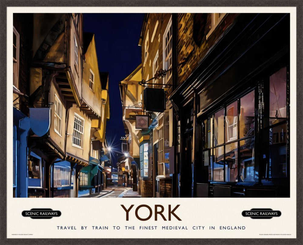 Vintage travel poster- York, The Shambles - Scenic Railways