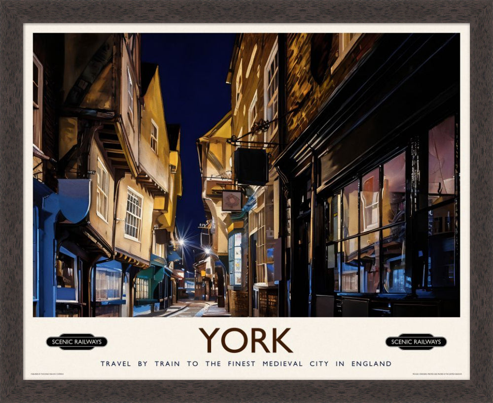 Vintage travel poster- York, The Shambles - Scenic Railways