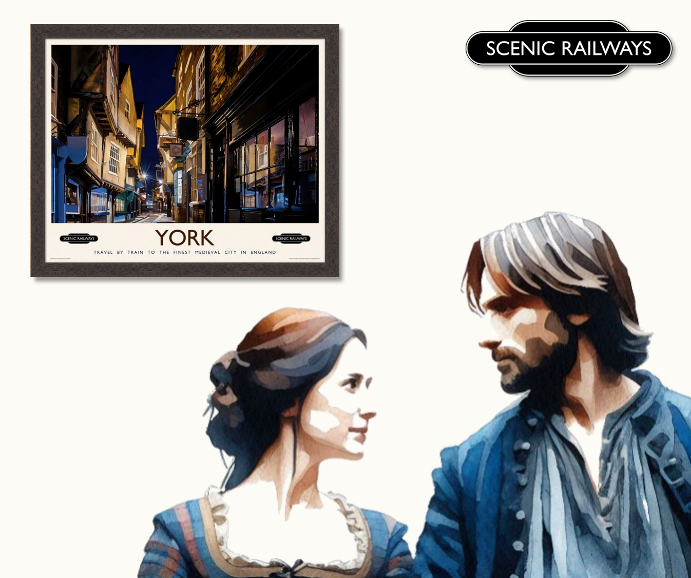 Vintage travel poster- York, The Shambles - Scenic Railways