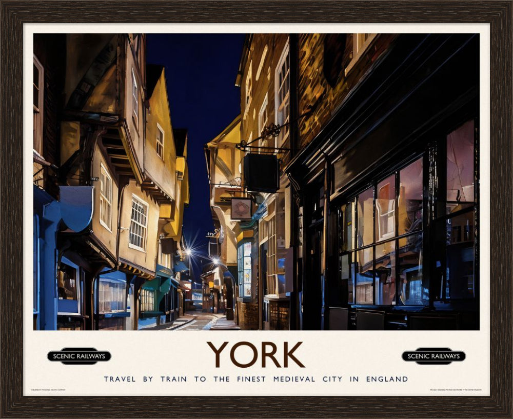 Vintage travel poster- York, The Shambles - Scenic Railways