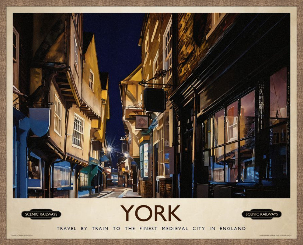 Vintage travel poster- York, The Shambles - Scenic Railways