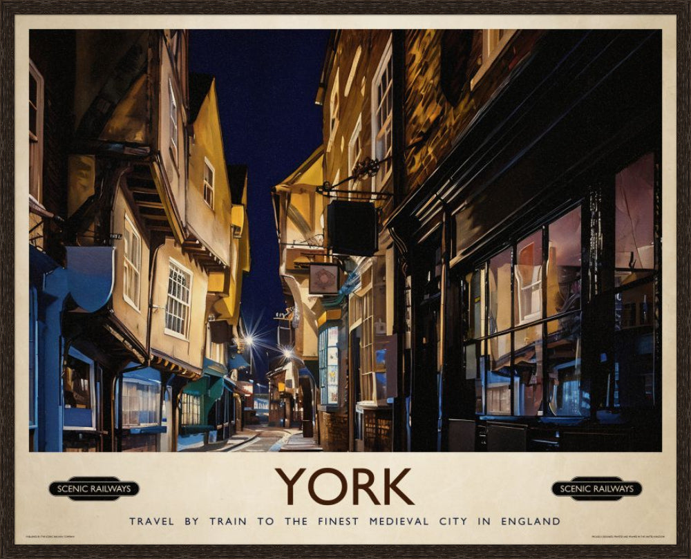 Vintage travel poster- York, The Shambles - Scenic Railways