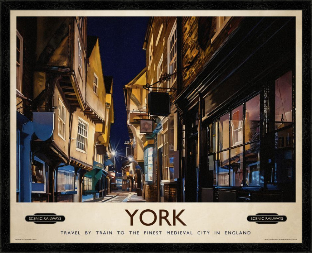 Vintage travel poster- York, The Shambles - Scenic Railways