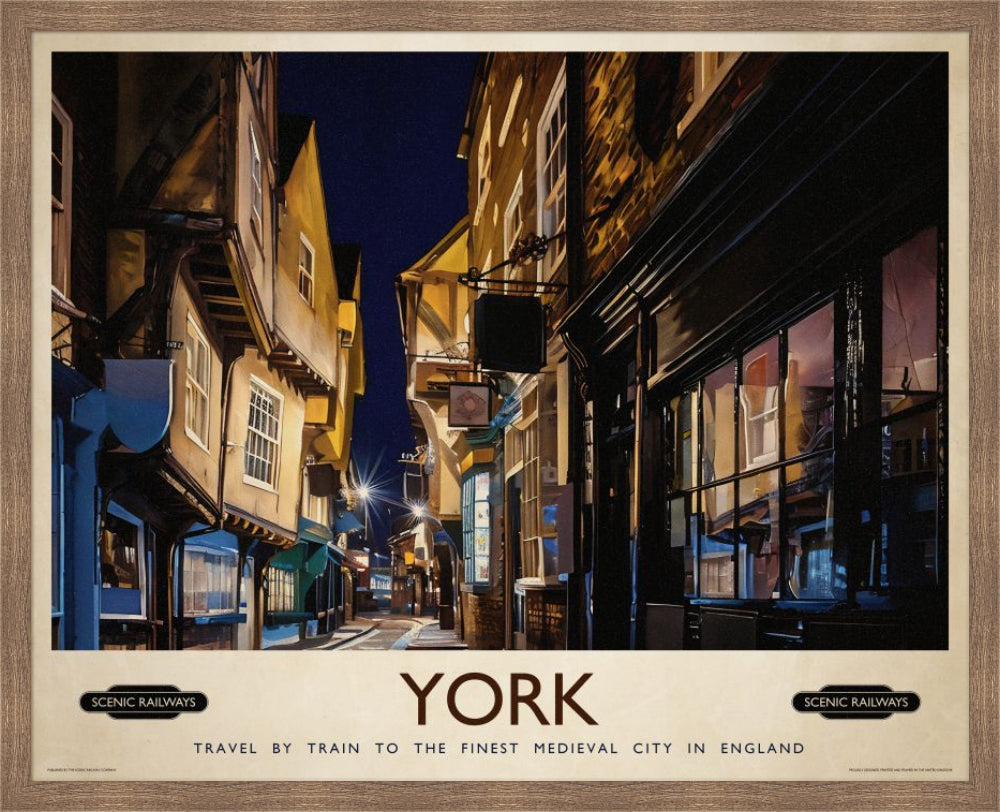 Vintage travel poster- York, The Shambles - Scenic Railways