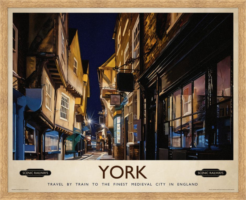 Vintage travel poster- York, The Shambles - Scenic Railways