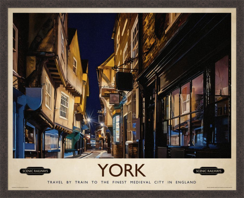 Vintage travel poster- York, The Shambles - Scenic Railways