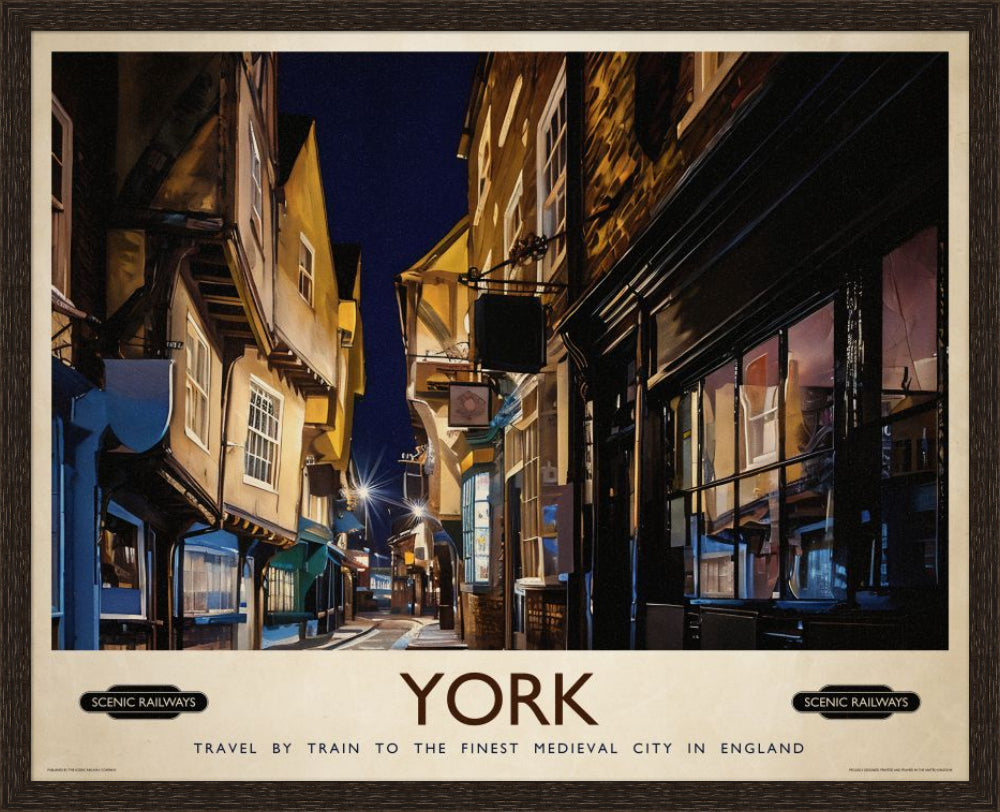 Vintage travel poster- York, The Shambles - Scenic Railways